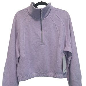 54. NWT Lululemon scuba cropped 1/2 zip funnel neck Size XL